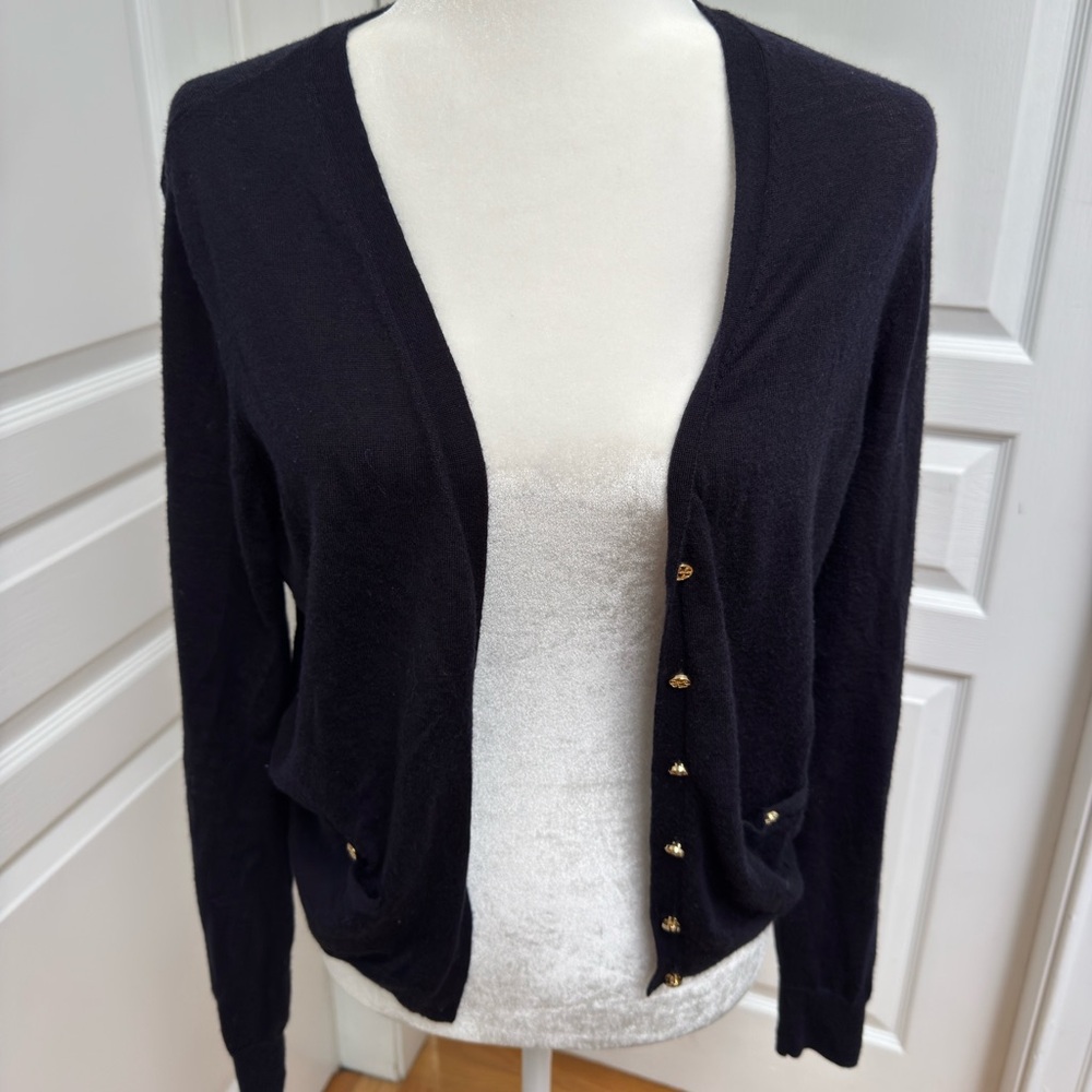 Navy Tori Burch light weight cardigan size L